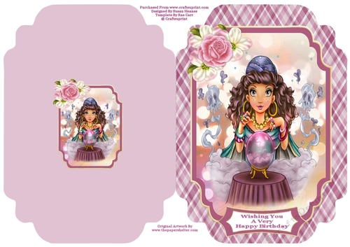 The Mystical Fortune Teller - Cut And Fold Card