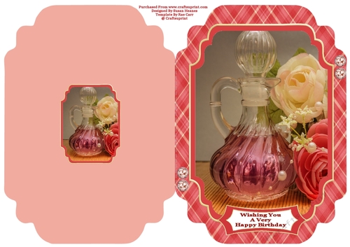 Perfume And Roses - Cut And Fold Card