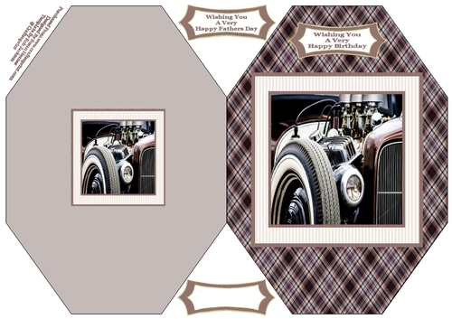 A Refurbished Vintage Car - Cut And Fold Card