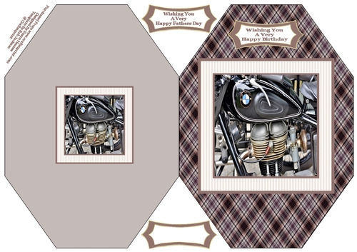 BMW Motorbike - Cut And Fold Card