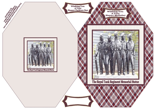 The Royal Tank Regiment Memorial Statue - Cut And Fold Card