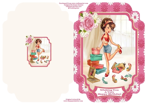 Shes Just So Mad About Shoes - Cut And Fold Card