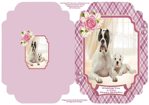 Mum And Puppy - Cut And Fold Card