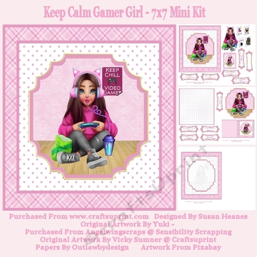 Keep Calm Gamer Girl - 7x7 Mini Kit