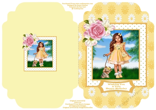 Sweet Maybelinne And Trixie - Cut And Fold Card