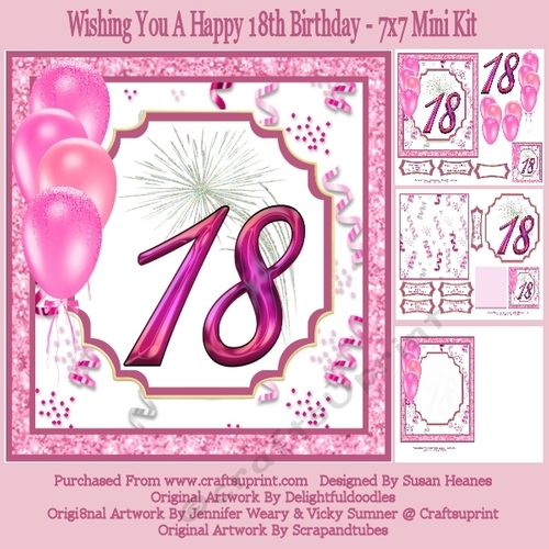 Wishing You A Happy 18th Birthday - 7x7 Mini Kit