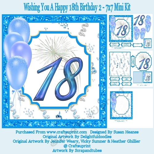 Wishing You A Happy 18th Birthday  2 - 7x7 Mini Kit