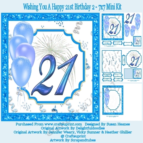 Wishing You A Happy 21st Birthday 2 - 7x7 Mini Kit