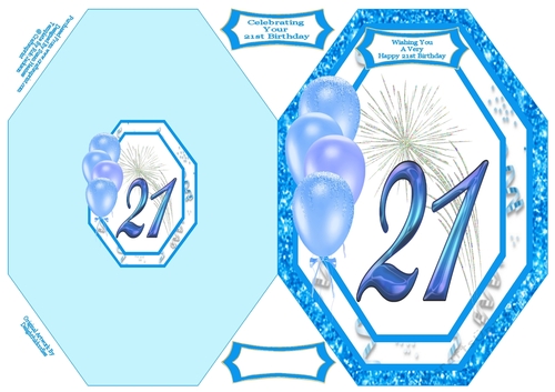 Wishing You A Happy 21st Birthday - Octagon Card