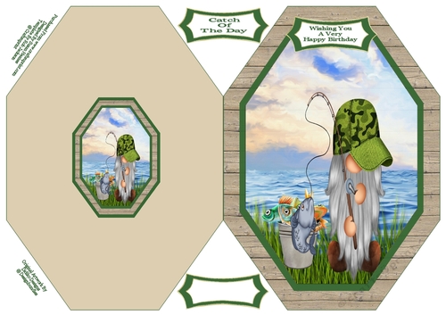 The Fisherman Gnome - Octagon Card