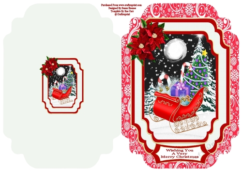 Christmas Sleigh - Cut And Fold Card