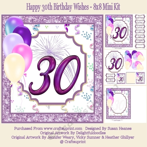 Happy 30th Birthday Wishes - 8x8 Mini Kit