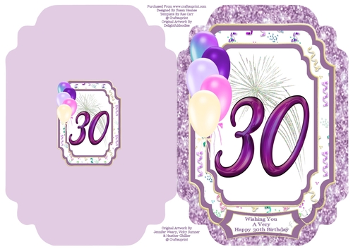 Happy 30th Birthday Wishes - Cut And Fold Card
