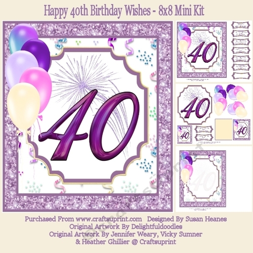 Happy 40th Birthday Wishes - 8x8 Mini Kit