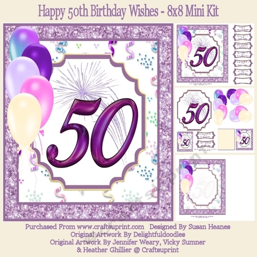 Happy 50th Birthday Wishes - 8x8 Mini Kit