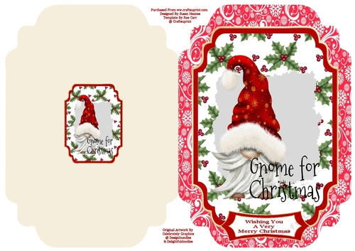 Gnome For Christmas - Cut And Fold Card