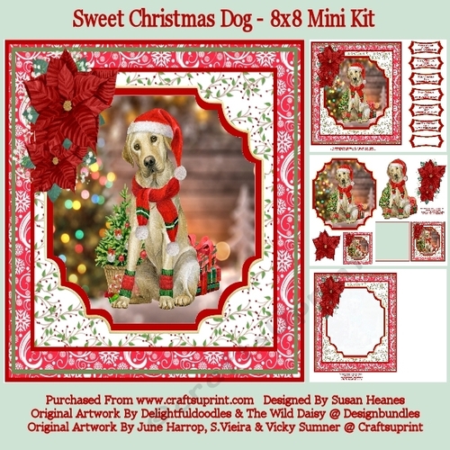 Sweet Christmas Dog - 8x8 Mini Kit