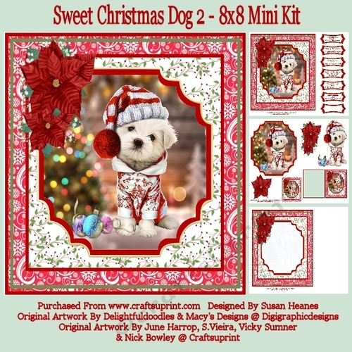 Sweet Christmas Dog 2 - 8x8 Mini Kit
