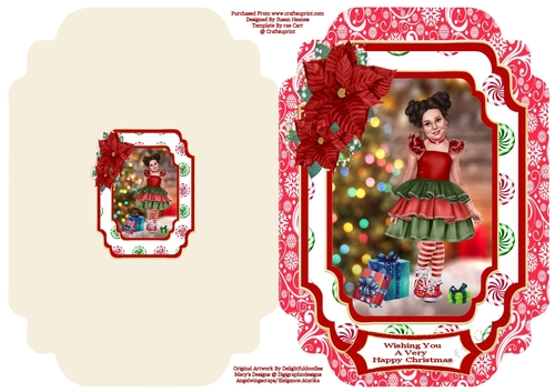 Happy Christmas Wishes To A Special Little Girl - Cut And Fold Card