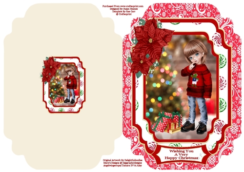 Happy Christmas To A Special Little Boy - Cut And Fold Card