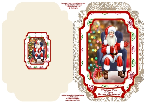 Visit To See Santa - Cut And Fold Card
