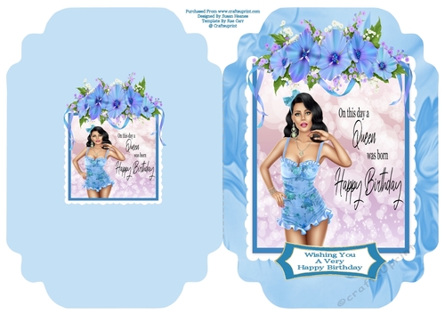 On This Day A Queen Was Born - Cut And Fold Card