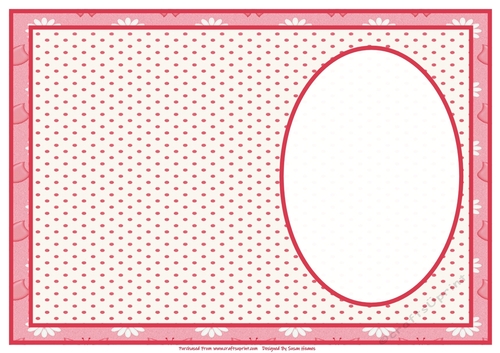 Pink And White Daisies & Butterflies, With Polka Dots - Insert