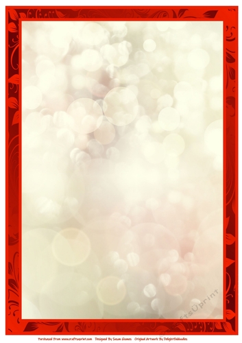 Red Floral Swirls And Bokeh - Paper