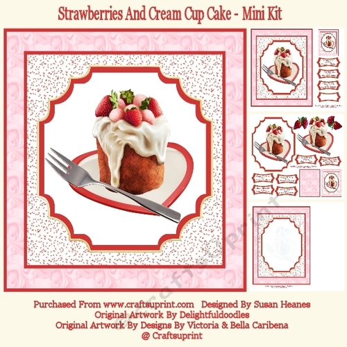 Strawberries And Cream Cup Cake - Mini Kit