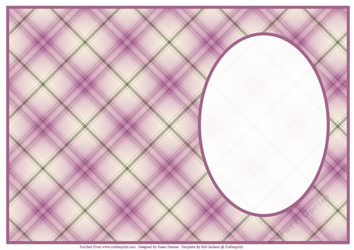 Mauve, Cream And Green Tartan - Insert