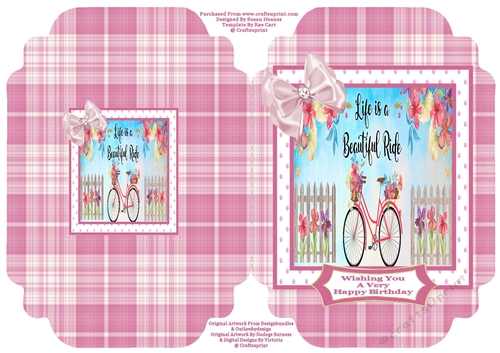 Life Is A Beautiful Ride - Cut & Fold Card