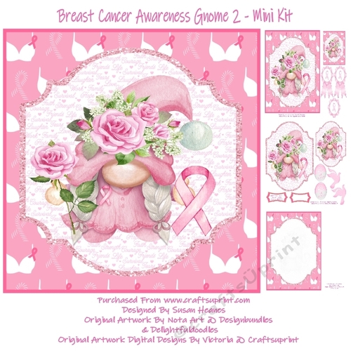 Breast Cancer Awareness Gnome 2 - Mini Kit