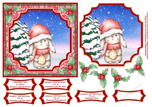 Sweet Little Bunny Christmas Wishes 6x6