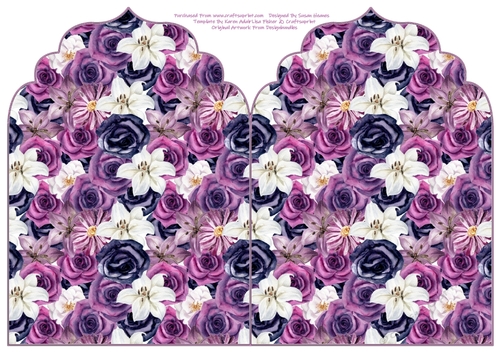 Pink And Purple Floral - Elegant Top Card Base
