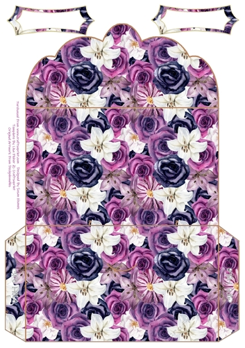 Pink And Purple Floral - Money Wallet, With Greeting Tags