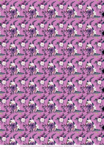 Mixed Floral On Pink - Paper