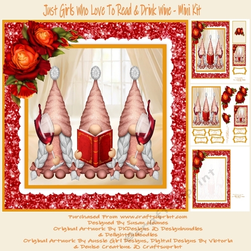 Just Girls Who Love To Read & Drink Wine - Mini Kit