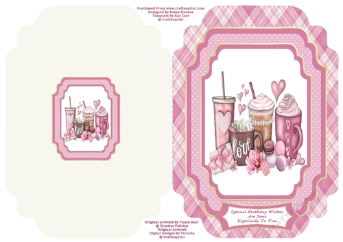 Love Coffee - Cut And Fold Card 