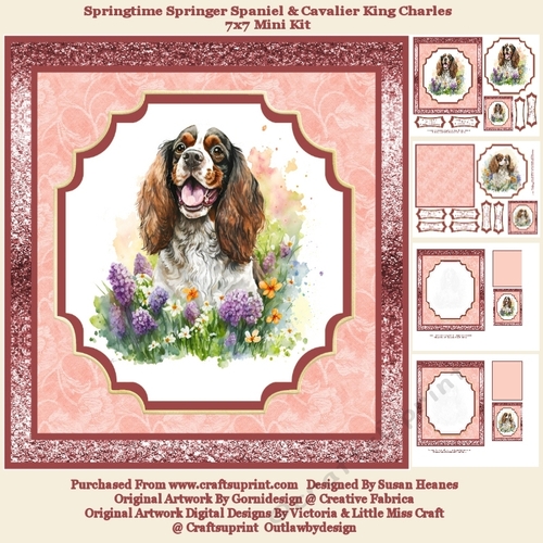 Springtime Springer Spaniel & Cavalier King Charles - 7x7 Mini Kit