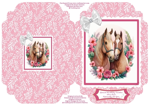 Beautiful Horses - Cut And Fold Card