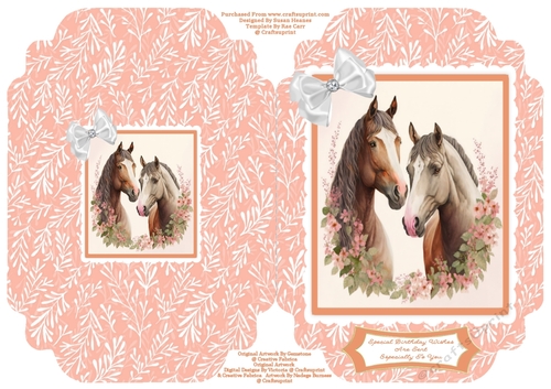 Beautiful Horses 2 - Cut And Fold Card