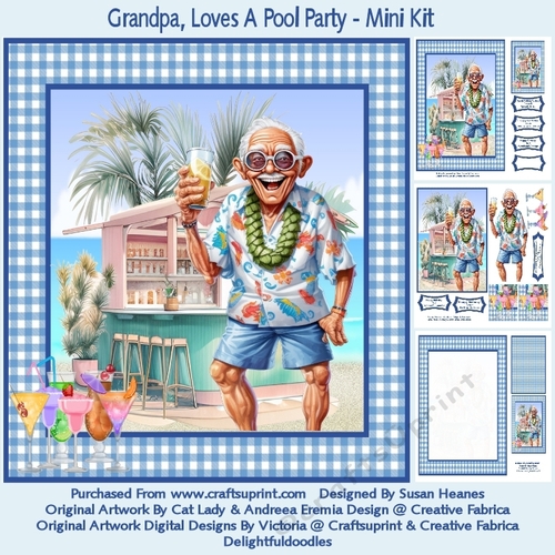Grandpa, Loves A Pool Party - Mini Kit