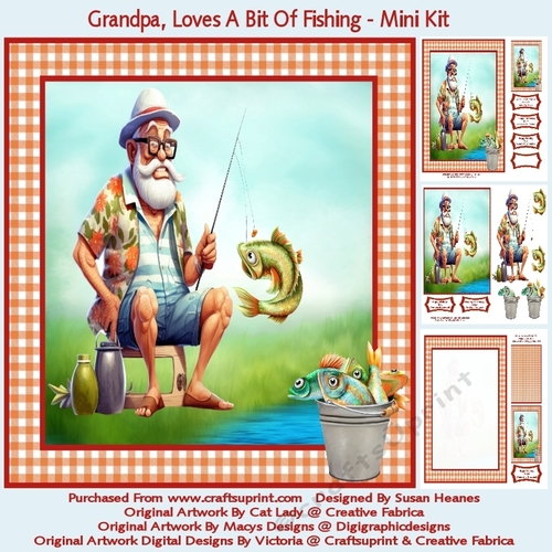 Grandpa, Loves A Bit Of Fishing - Mini Kit