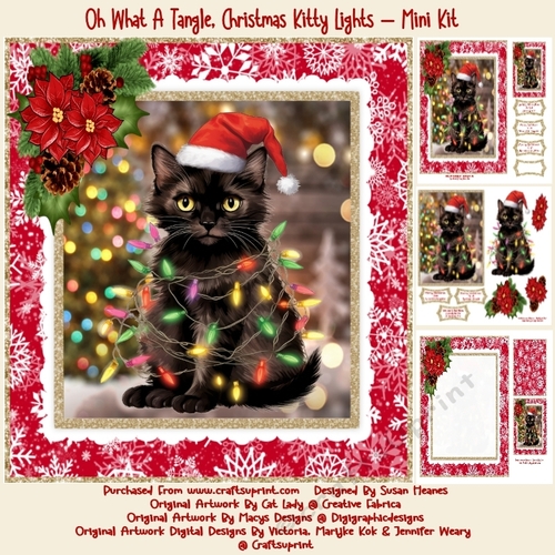 Oh What A Tangle, Christmas Kitty Lights - Mini Kit