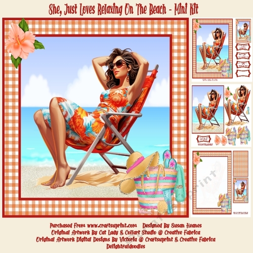 She, Just Loves Relaxing On The Beach - Mini Kit