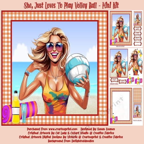 She, Just Loves To Play Volley Ball - Mini Kit