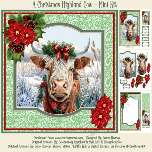 A Christmas Highland Cow - Mini Kit