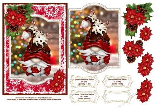 Hot Chocolate Christmas Gnome - 5x7