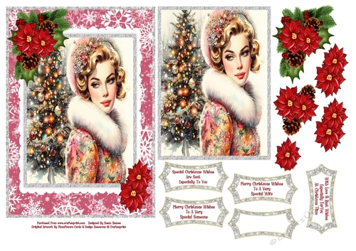 Retro Christmas Beauty - 5x7