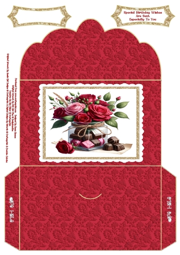 Beautiful Roses & Chocolates - Money Wallet